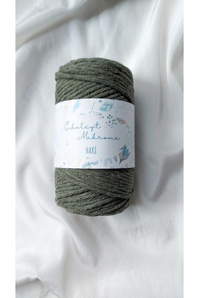 Çikoleyt Design Macrame Thread - 3 Mm Screening 250 Gr - Khaki