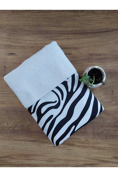 Çeyiz Bahçesi Βελούδινη πετσέτα Zebra Cream
