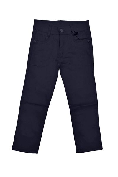 HİLAL BEBE Boy's Navy Blue Lycra Linen Trousers