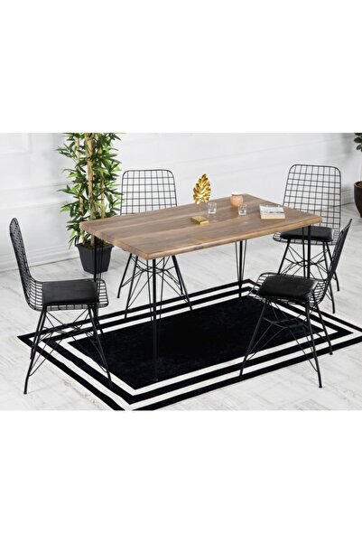 AVVİO Malta 80-120 Yemek Masası Takımı-mutfak Masası Takımı-balkon Masa Takım...