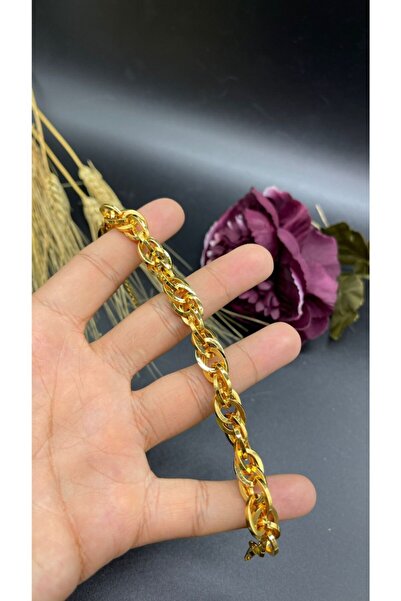 Yıldız Gold İmitasyon 22 Ayar Altın Kaplama Iç Içe Geçmeli Zirkon Taşlı Bileklik