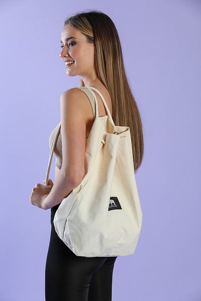 ELEPHANT ÇANTA Canvas Drawstring Cream Backpack