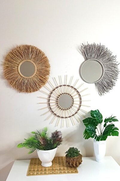 Bubihome Bohem Rafya & Bambu Ayna Seti