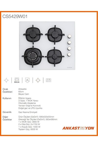 Silverline Beyaz Cam Ankastre Set