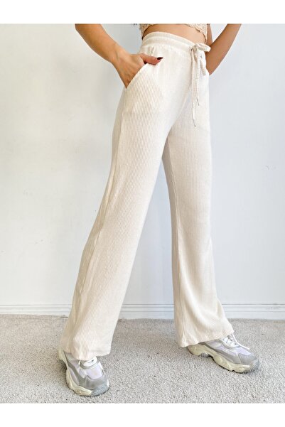 ladyzey Lycra Corded and Pocketed Wide Leg Camisole Women's Trousers