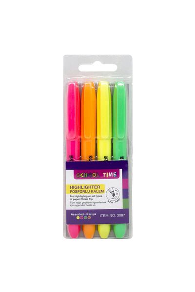 School Time Phosphorescent 4-Piece Pen Set