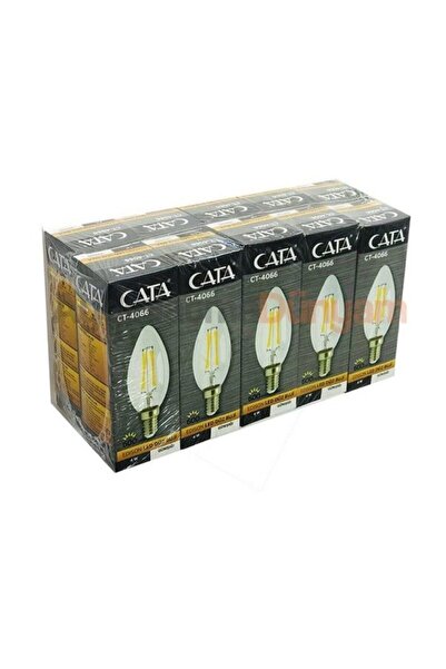 Cata 4w Flamanlı Şeffaf Led Buji Ampul Ct-4066 - Günışığı 10 Lu Paket