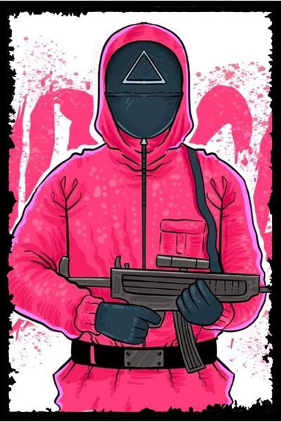 hediyeniburadabul Hbb Squid Game Design Tablou din lemn