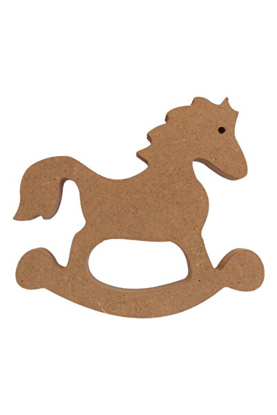 na neşeli ahşap 25 Cm Ahşap Sallanan At Figürü 18 Mm Dik Durabilen Ahşap Boyama Ürünü . Oda Süsü Dekoratif Obje