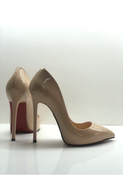 HAYYSHOES Stiletto Hakiki Deri Astarlı Gizli Platformlu Nude Rugan Topuklu Ayakkabı