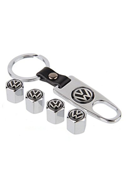 GARDENAUTO Volkswagen Golf 5 Metal Sibop Kapağı Ve Anahtarlık Seti Krom Renk