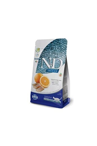 N&D Ocean Tahılsız Ringa Balıklı Ve Portakallı Yetişkin Kedi Maması 1.5 Kg