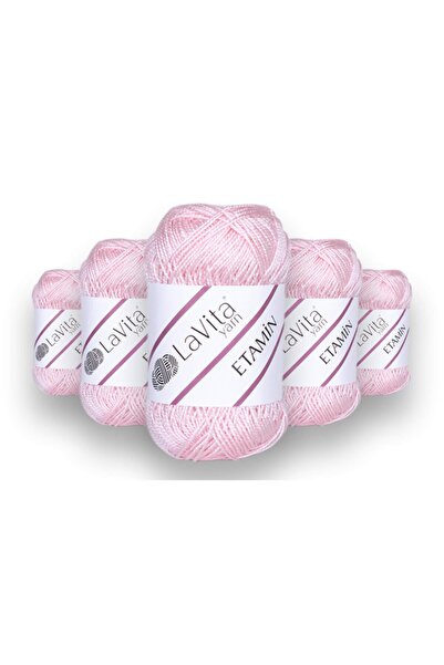 Etamın 30 gr Amigurumi, Punch, Etamin, El Örgü Ipi, 5'li Paket Taka Yarn (0011-PEMBE)