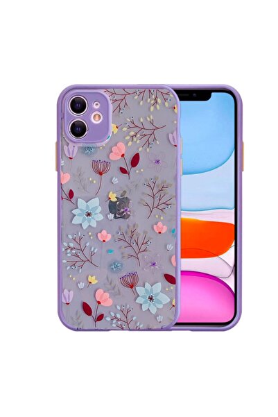 Ally Mobile Iphone 12 Mini 5.4inç Kamera Korumalı Çiçek Desenli Silikon Kılıf...