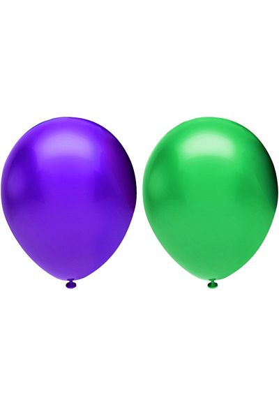 BEST PARTİ DOĞUM GÜNÜ PARTİ SÜSLERİ Metallic Balloon Set 50 Pieces (Purple, Dark Green)