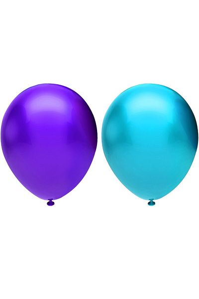 BEST PARTİ DOĞUM GÜNÜ PARTİ SÜSLERİ Metallic Balloon Set 50 Pieces (Light Blue, Purple)