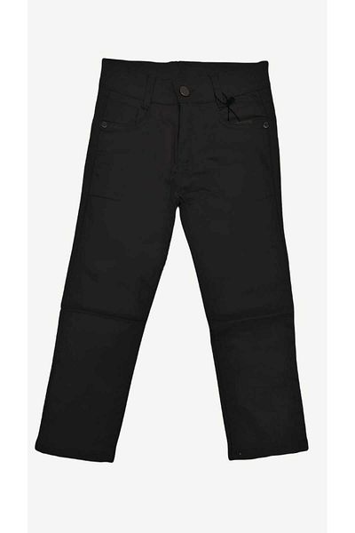 HİLAL BEBE Boy's Black Lycra Linen Pants