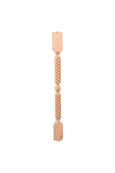 ALTIN İŞ 6x6x80 Cm Merdiven Torna Ayak Burgulu Işlemeli Kayın Boyanabilir Ahşap