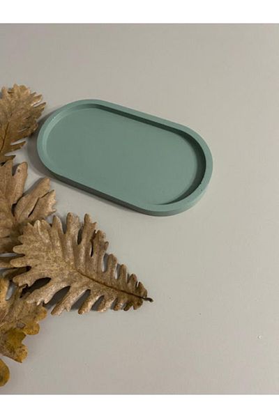 Orange Atelier Διακοσμητικό Οβάλ Μπετόν Πιάτο Μπετόν Κοσμήματα Πιάτο Κερί Πιάτο Κεριού Organizer