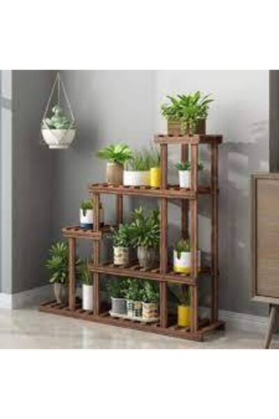 DEMBEY AHŞAP ATÖLYE Ahşap Çiçeklik Kitaplık Saksılık Balkon Bahçe Standı No 7