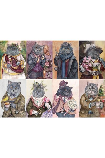 Nova Puzzle 1000 Pieces Fancy Cats Collage - Tatiana Plovetskaya