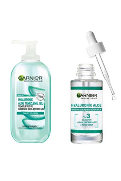 Garnier جل تنظيف غارنييه 200 مل سيروم غارنييه لملء الرطوبة 30 مل