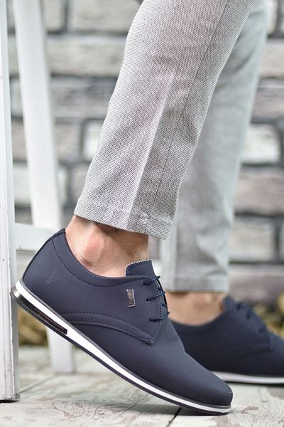 Riccon Marineblau Weiß Herren Casual0012211