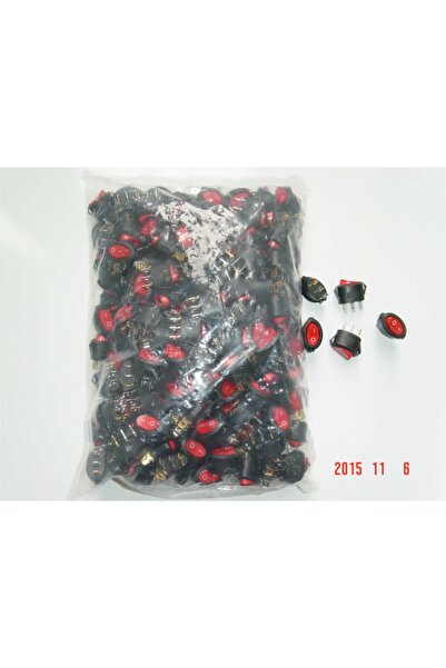 Fortor Işıklı Anahtar Oval Kırmızı Açma Kapama Düğmesi 100adet