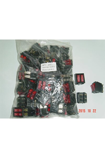 Fortor Ikili Işıklı Anahtar Kırmızı 6 Pin Soba Anahtarı 50adet