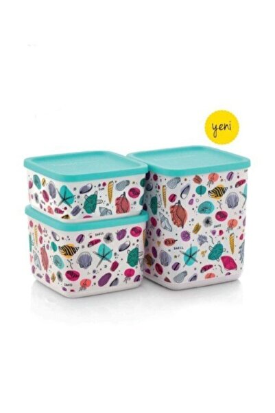 Tupperware Set of 3 Cubic Patterned