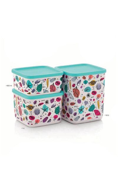 Tupperware Cubic Series Storage Set 3 Pieces