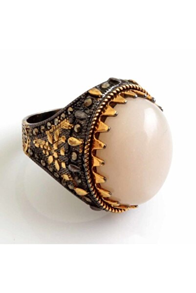 Haşimi Doğaltaş Ay Taşı Gümüş Yüzük