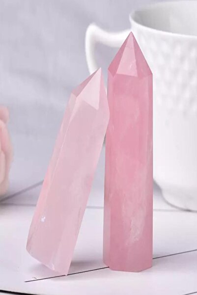 NehirTaş Sertifikalı Pembe Kuvars Prizma Doğal Taş Obelisk Kule