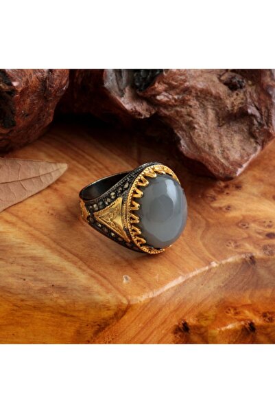 Haşimi Doğaltaş Ay Taşı Gümüş Yüzük