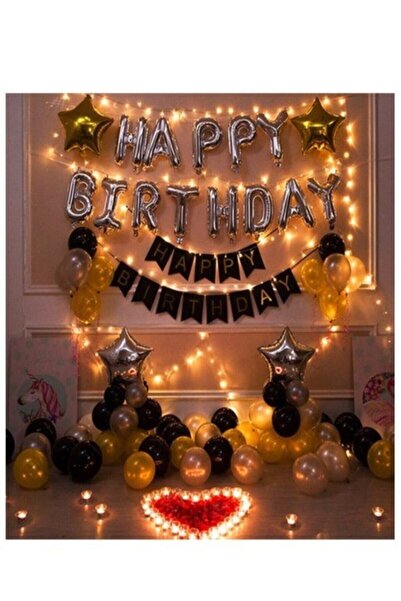 BİDOLUMUTLULUK Happy Bırthday Led Işık Eğlence Yetişkin Doğum Günü Seti