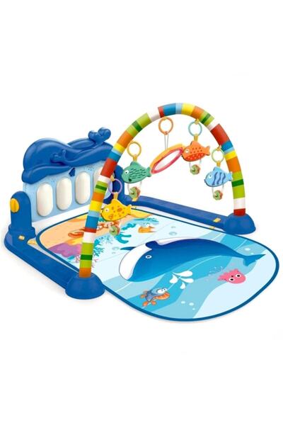 BABYCİM Sevimli Piyanolu Sesli Işıklı Aynalı Oyun Halısı Yer Minderi 5 In 1 Y...