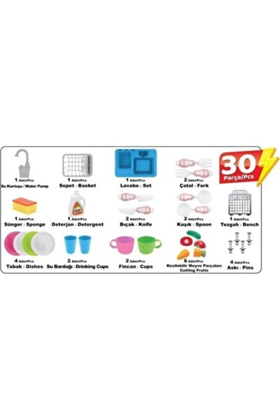 KILIÇLAR TOYS Modern Lavabo Gerçek Su Akan Çeşme Mavi Renk
