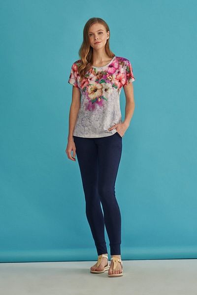 IBIZA Set de pijamale cu model gri pentru femei 1721