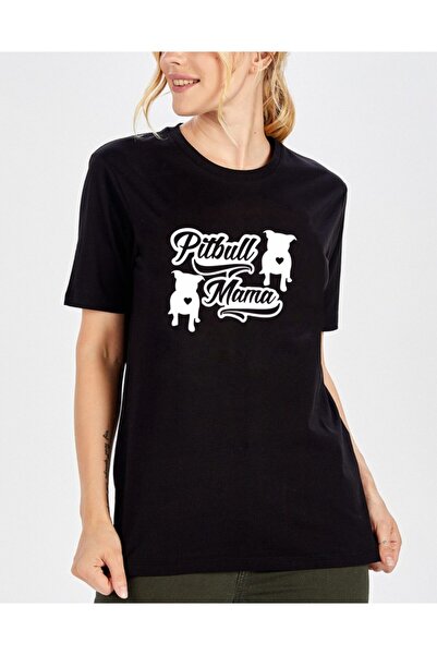 venüsdijital Μαύρο μπλουζάκι Pitbull Mama Design Regular Fit