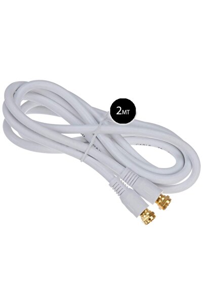 CAZİP Rutter 2 Metre Rg6 Full Hd Uydu Anten Kablosu Beyaz