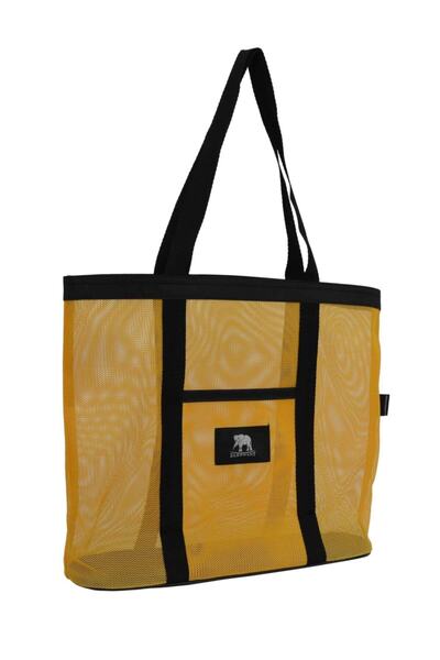 ELEPHANT ÇANTA Τσάντα παραλίας Unisex με κίτρινο κορδόνι με δίχτυ τσέπης