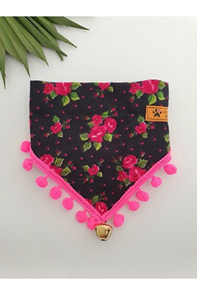Loyal Friend Store Pembe Çiçekli Pazen Köpek Fuları (20-35 Cm)