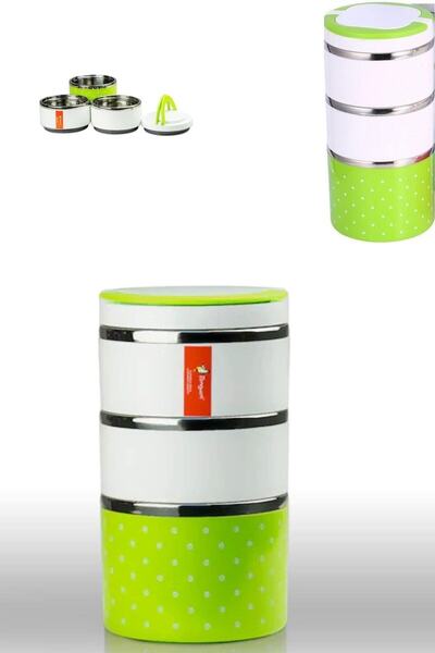 Lotus Penguen Yemek Termosu 3 Lü Tutacaklı Sefer Tası ( Yeşil )