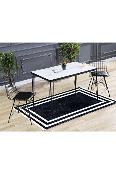 AVVİO Valentin 2 Kişilik Yemek Masası Takımı-mutfak Masası Takımı-düz Beyaz 7...