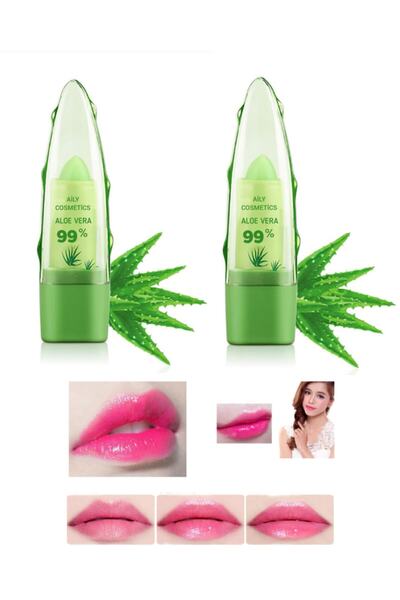 AİLY COSMETİCS 2 Adet Aloevera Özlü Nemlendirici, Sihirli Ruj