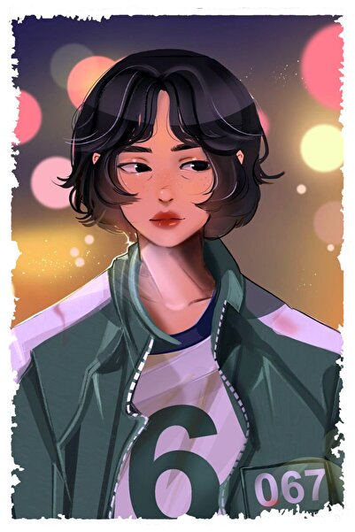 hediyeniburadabul Hbb Squid Game Design Tablou din lemn