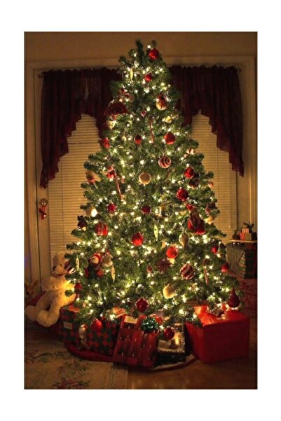 Genel Markalar Yılbaşı Çam Ağacı Işığı 10 Mt Fişli Kablolu Sarı Lambaları 100...