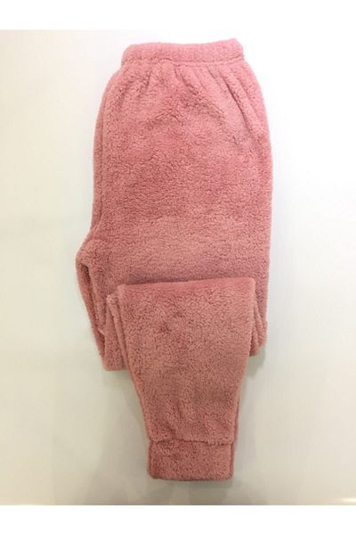 Altınay Luxury Fleece Winter Pocketless Sleepwear Bottoms - Fluffy Design