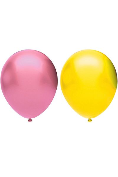 BEST PARTİ DOĞUM GÜNÜ PARTİ SÜSLERİ Metallic Balloon Set 20 Pieces (Pink, Yellow)