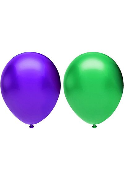 BEST PARTİ DOĞUM GÜNÜ PARTİ SÜSLERİ Metallic Balloon Set 10 Pieces (Purple, Dark Green)